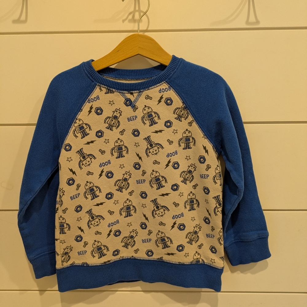 Jumping Beans Robot Crewneck Sweatshirt, size 4